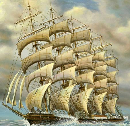 Die POreussen 5-Mast-Schiff